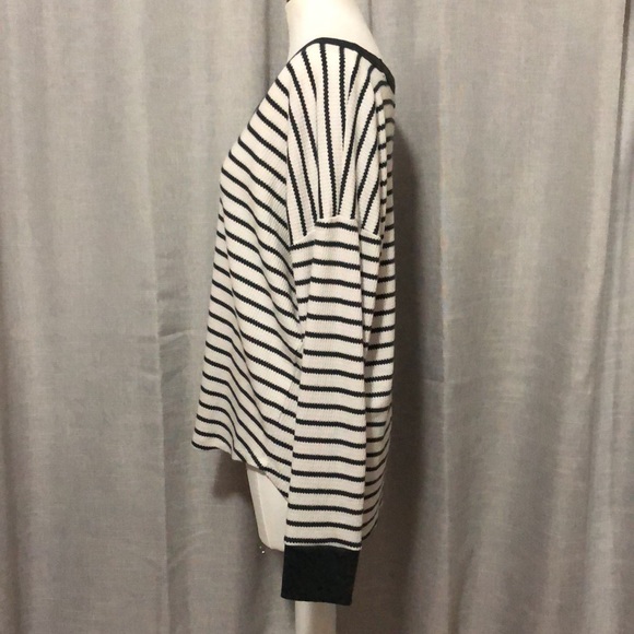 Lou & Grey Striped Thermal LongSleeve-Sz L-Relaxed Boxy Fit-Spruce Green-Cotton - Picture 7 of 14